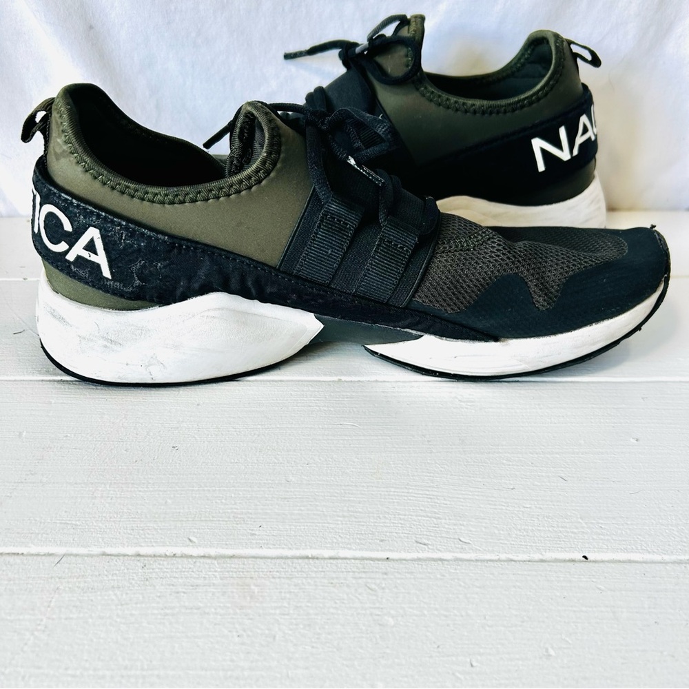 Nautica Olive and Black Athletic men’s  Shoes size 10 athletic slip on